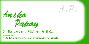 aniko papay business card